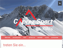 Tablet Screenshot of caprez-sport.ch